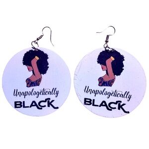Unapologetically Black wooden earrings